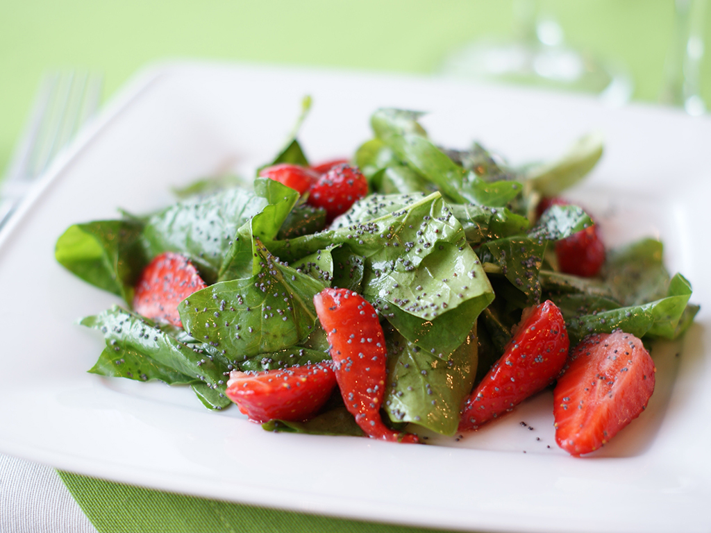 Strawberry Spinach and Toasted Almond Salad